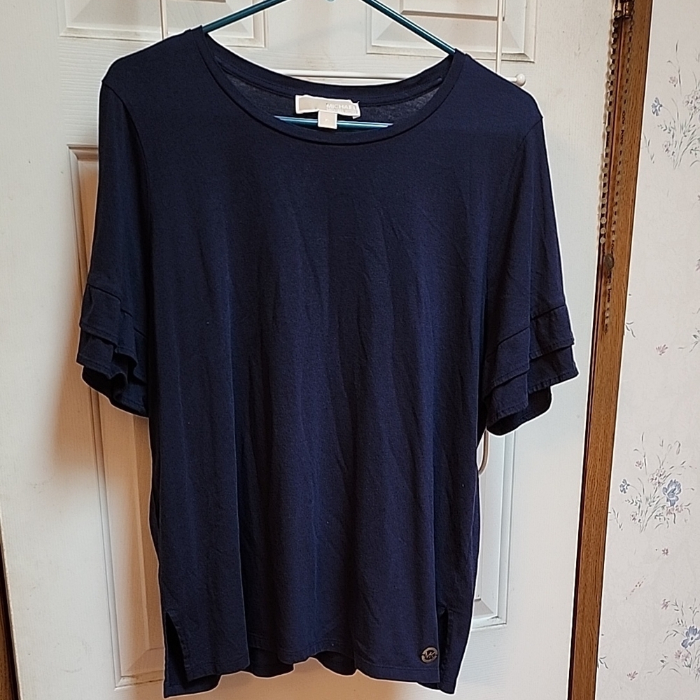Michael Kors Blue Flutter Sleeve T-Shirt